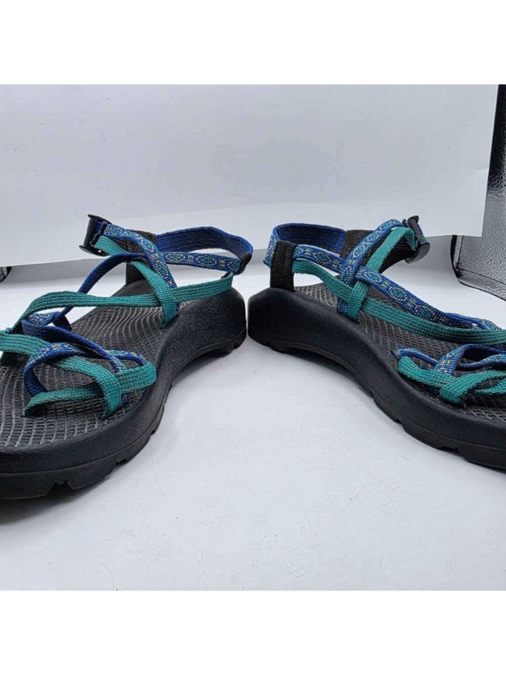 Chaco ZX2 Vibram Yampa Unaweep Womens Size 9 Black Blue Green Outdoor Sandals - Picture 3 of 13